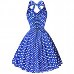 2017 Summer Party Swing Dresses Women Rockabilly 50s 60s Dress Audrey Hepburn Vestidos Polka Dots Retro Vintage Dress Big Size