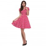 2017 Summer Style 50s Vintage Retro Rockabilly Dresses Swing Womens Casual Party Picnic polka dot Plus Size 60s clothing 6089