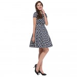 2017 Summer Style 50s Vintage Retro Rockabilly Dresses Swing Womens Casual Party Picnic polka dot Plus Size 60s clothing 6089