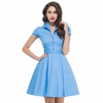 2017 Summer Style 50s Vintage Retro Rockabilly Dresses Swing Womens Casual Party Picnic polka dot Plus Size 60s clothing 6089