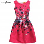 2017 Summer Style Sleeveless Mother&kids Dress Girl Dress Printed Kids Dresses Girls Clothes Party Princess Dress White Nina