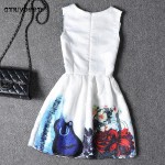 2017 Summer Style Sleeveless Mother&kids Dress Girl Dress Printed Kids Dresses Girls Clothes Party Princess Dress White Nina