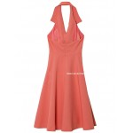 2017 Summer Women Party Sexy La La Land Emma Style Pink Vintage Backless Sleeveless Off the Shoulder Dresses (Including Bra) 