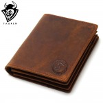 2017 Vintage Crazy Horse Handmade Leather Men Wallets Multi-Functional Cowhide Coin Purse Genuine Leather Wallet For Men