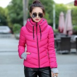 2017 Women Basic Down Top Jacket Plus Size Female Coat Slim Autumn Winter Parkas Collar Outerwear Long Sleeve Casual Jackets