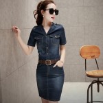 2017 Women Denim Dress Slim Casual Party Club Work Office Jeans Women Dresses Plus Size Ladies Robe Vestidos