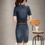 2017 Women Denim Dress Slim Casual Party Club Work Office Jeans Women Dresses Plus Size Ladies Robe Vestidos