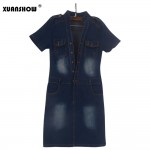 2017 Women Denim Dress Slim Casual Party Club Work Office Jeans Women Dresses Plus Size Ladies Robe Vestidos