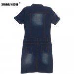 2017 Women Denim Dress Slim Casual Party Club Work Office Jeans Women Dresses Plus Size Ladies Robe Vestidos