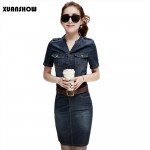 2017 Women Denim Dress Slim Casual Party Club Work Office Jeans Women Dresses Plus Size Ladies Robe Vestidos