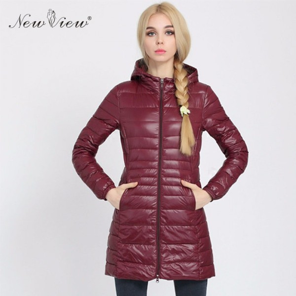 2017 Women Winter Jacket Jaqueta Feminina Hoodies Ultralight White Duck Down Coat Long Casual Fashion Parka Female Plus Size