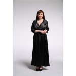 2017 Womens Elegant Lace Party Dress Big Sizes Sexy Black Maxi Long Dresses Plus Size 5XL 6XL 7XL vestidos 6016