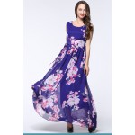 2017 Womens Summer Elegant Beach Chiffon Clothing Bohemian Print Maxi Long Party Dress Plus Size 5XL 6XL Vestidos 3084