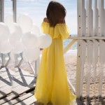 2017 Yellow Long Dress Floor Long Sundresses Beach Long Chiffon Dresses Sundresses Pink Chiffon Dress Off Shoulder Yellow Dress