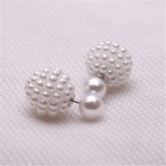 2017 hot fashion jewelry double imitation pearl stud earrings for women luxury shamballa beads statement earrings for women