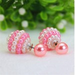 2017 hot fashion jewelry double imitation pearl stud earrings for women luxury shamballa beads statement earrings for women