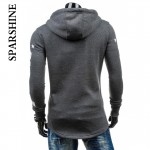 2017 leather patchwork Mens Hoodies And Sweatshirts Oversized Hombre Hip Hop Men Hooded Sweatshirt Hoodies Zipper Streetwear