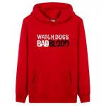 2017 man game player's love printing hoody Watch Dogs Bad Blood fleece man's winter sweatshirts thicker outerwear 1pcs drop ship