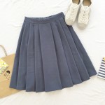 2017 new brand girls skirts pleated schoolgirls skirt uniforms cos high waist solid pleated skirt female mid retro boot skirt