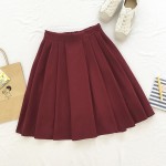 2017 new brand girls skirts pleated schoolgirls skirt uniforms cos high waist solid pleated skirt female mid retro boot skirt