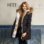 2017 new year women down warm long gift coat jacket parka zipper fashion new winter outerwear rabbit fur collar plus size thick