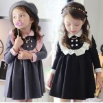 2017 spring dress girl new winter long sleeve kids dress top quality cute cotton school style baby girl clothes for 2-8 children