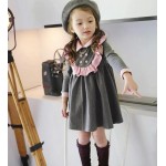 2017 spring dress girl new winter long sleeve kids dress top quality cute cotton school style baby girl clothes for 2-8 children