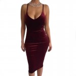 2017 winter Nude Flapper Halter Backless Slip Velvet Sexy Women Dress Female Bodycon Sundresses Night Club Wear Balmai Clothing