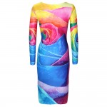 2018 10 Color Women Elegant Bodycon Party Dress Long Sleeve Bandage Summer Style Sexy Mini Slim Print Dress Vestidos