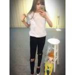 2018 Summer T-shirt Women Casual Lady Top Tees Cotton Tshirt Female Brand Clothing T Shirt Printed Pocket Cat Top Cute Tee S-4XL