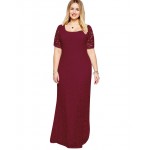 2018 big size women flower lace long dress plus size floor-length elegant women hollow lace dresses party black white claret