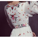 2018 flower embroidery long dress free cotton v-neck long sleeve white boho dress people bandage sexy loose dress bohemian dress