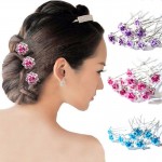 20PCS Bridal Wedding Crystal Diamante Rose Flower Hair Pin Clip Hair Accessories