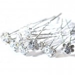 20PCS Bridal Wedding Crystal Diamante Rose Flower Hair Pin Clip Hair Accessories