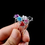 20Pcs/Lot Chic Women Wedding Bridal Crystal Rhinestone Rose Flower Hairpins Hair Clips Hair Accessories Jewelry High Quality