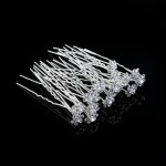 20Pcs/Lot Chic Women Wedding Bridal Crystal Rhinestone Rose Flower Hairpins Hair Clips Hair Accessories Jewelry High Quality