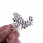 20pcs/Lot  Women Ladies Beautiful Wedding Bridal Crystal Rhinestone Pearl Flower Hair Pin Clips Hair Accessories