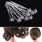 20pcs/Lot  Women Ladies Beautiful Wedding Bridal Crystal Rhinestone Pearl Flower Hair Pin Clips Hair Accessories