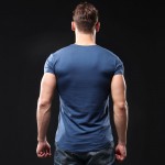 21 Colors Deep V Neck T-Shirt Men Fashion Compression Short Sleeve T Shirt Male Muscle Fitness Tight Summer Top Tees