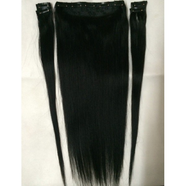 22 colors 16"-28" 100% Brazilian Bemy Human Hair Clips In/on Hair Extensions #1 Jet Black 5pcs Set 100g 120g 140g 160g