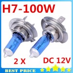 2PCS H7 12V 100W 6000K Xenon H7 Super White Halogen Car Light Source Bulbs Headlights Auto Lamp Parking Cars