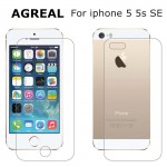 2pcs/lot Front + Back Premium Tempered Glass for iPhone 5 5s 5se Anti-scratch 9H 0.26mm 2.5D Screen Protector Film for iPhone 5S