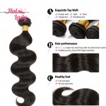 36 38 40inches Body Wave Brazilian Human Hair Weaves 7A Unprocessed Brazilian Body Wave Virgin Hair 3 Bundles Lot Halo Lady Hair