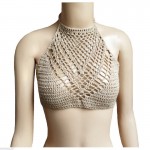 3Colors Fashion Women Sexy  Halter Knitted Soft  Crop Top Crochet Beach Bikini Boho Bralette Bra Tank Top2016 Hot Sale