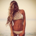 3Colors Fashion Women Sexy  Halter Knitted Soft  Crop Top Crochet Beach Bikini Boho Bralette Bra Tank Top2016 Hot Sale