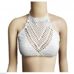 3Colors Fashion Women Sexy  Halter Knitted Soft  Crop Top Crochet Beach Bikini Boho Bralette Bra Tank Top2016 Hot Sale