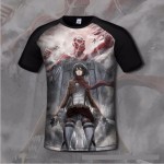 3D Print Lycra Cotton Attack on Titans Men's T shirt Comfortable Anime T-shirts Casual gamer Clothing flexib short sleeve shirt 