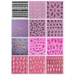 3D flower design Water Transfer Nails Art Sticker decals lady women manicure tools Nail Wraps Decals wholesale