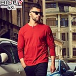 3XL 4XL 5XL 6XL Mens T-shirt Oversized T shirts Male 2016 Casual Cotton Long Sleeve T shirt Men Plain Red Grey Black White 1044