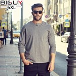 3XL 4XL 5XL 6XL Mens T-shirt Oversized T shirts Male 2016 Casual Cotton Long Sleeve T shirt Men Plain Red Grey Black White 1044